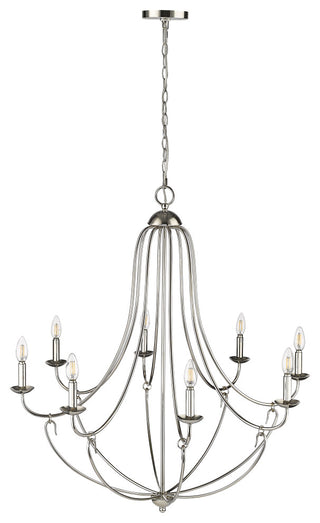 8 Light 36 in. Polished Nickel Chandelier