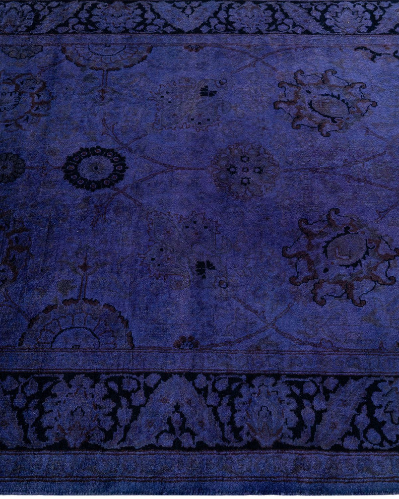 Fine Vibrance, One-of-a-Kind Hand-Knotted Runner Rug Purple, 3'1"x8'5"