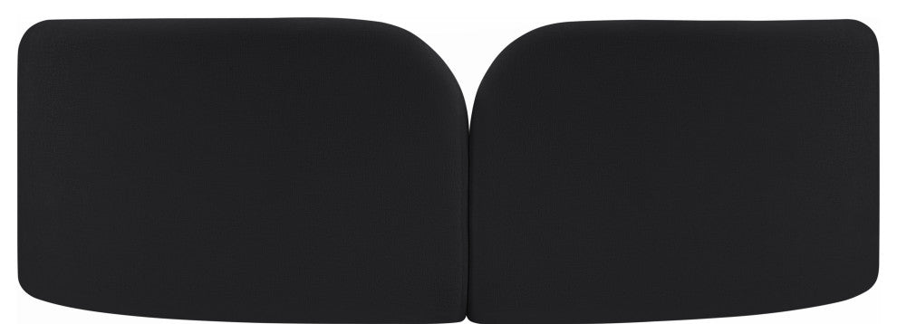 Daphne Upholstered Chair/Loveseat/Sofa, Black, Chenille Fabric, Sofa