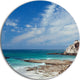 Rocky Coast Panoramic View, Seashore Round Wall Art, 23"