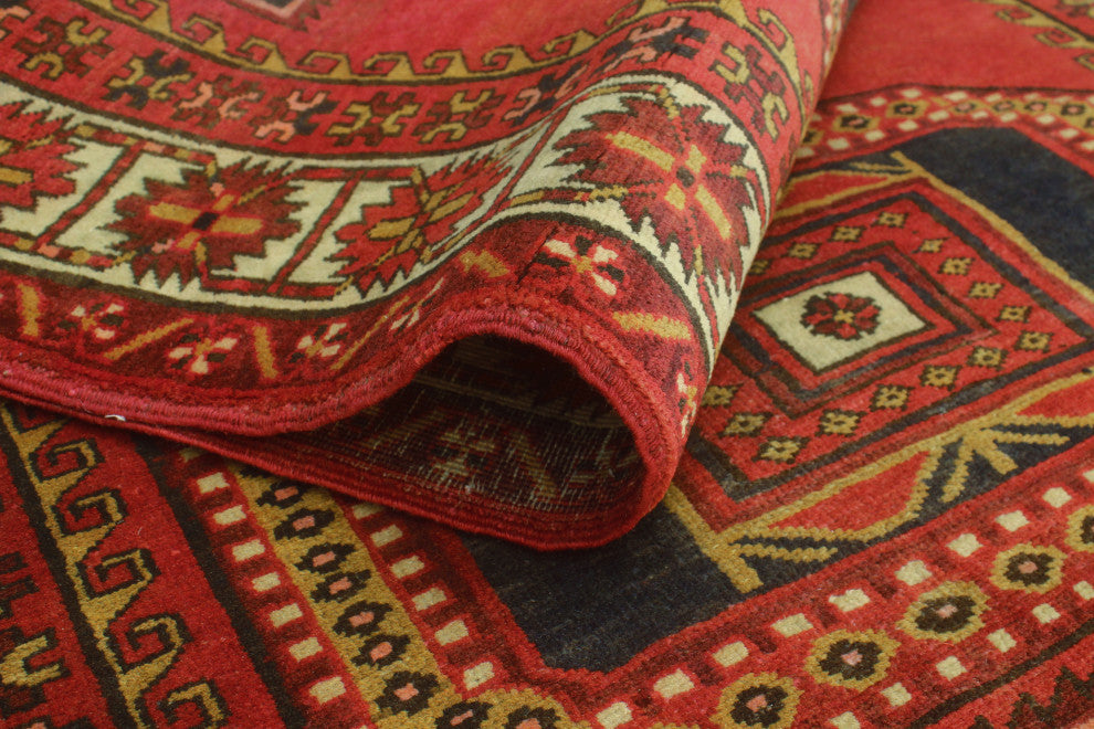 Fine Vintage Distressed Adriani Rust/Charcoal Runner, 4'6x12'6