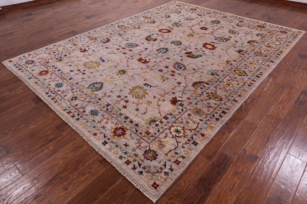 8' 2" X 11' 0" Persian Tabriz Handmade Wool Rug Q7536