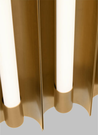 Carson Five Light Flush Mount, Burnished Brass