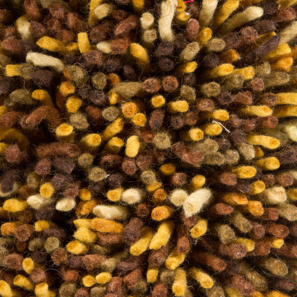 Porta Contemporary Area Rug, Brown and Yellow, 9'x13' Rectangle