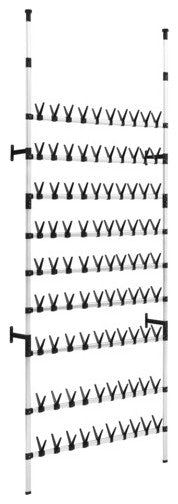 vidaXL Shoe Rack Telescopic Shoe Organizer Shelf Stand with Rods Aluminum