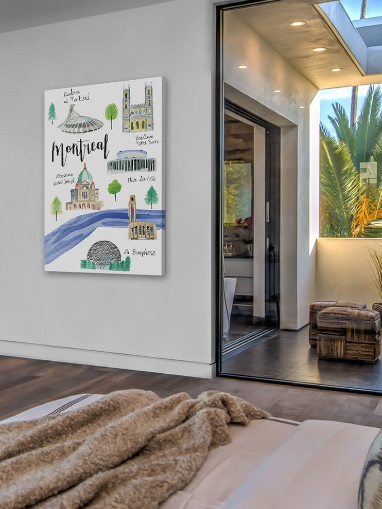 "Montreal Sights" Painting Print on Wrapped Canvas