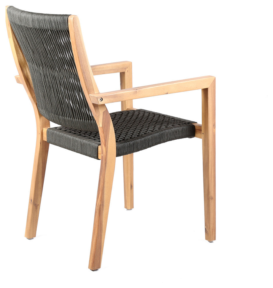 Sienna and Madsen 5 Piece Outdoor Eucalyptus Dining Set with Teak Finish