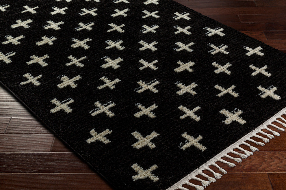 Casablanca shag CAG-2308 Eclectic Black 6'7"x9' Area Rug