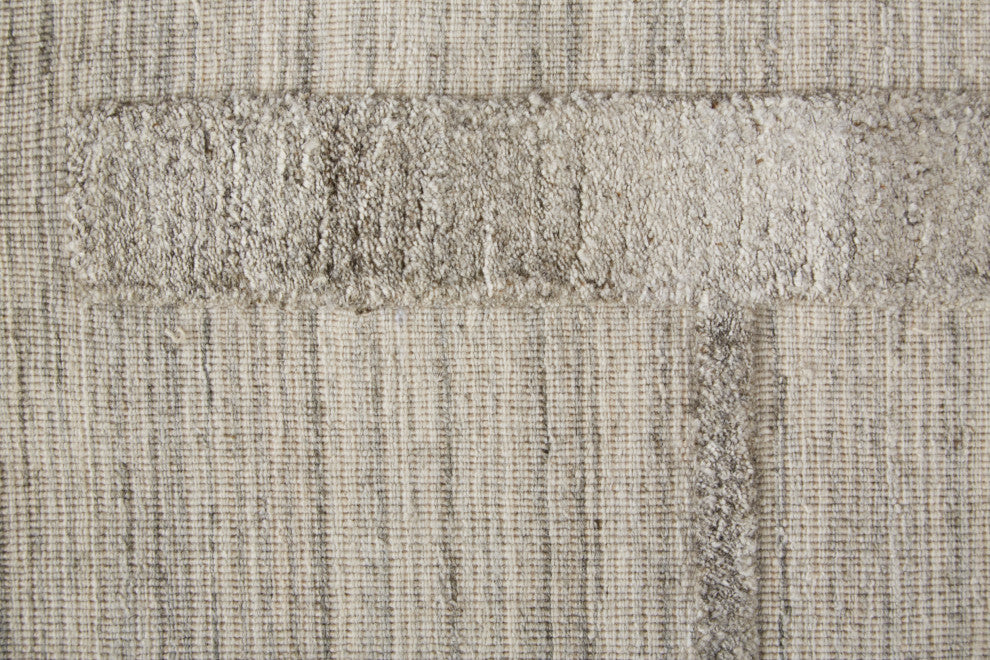 Longridge T8002 Modern/Casual/Scandinavian Area Rug, Ivory/Tan, 9'x12'
