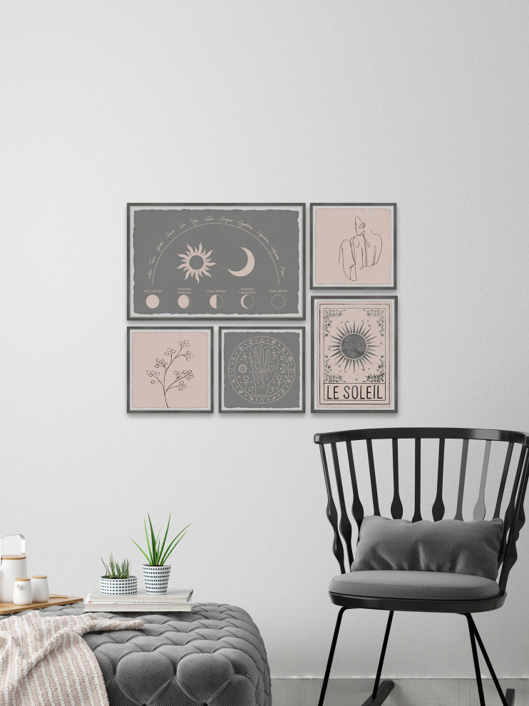 Sun and Moon Connection Pentaptych, 5-Piece Set