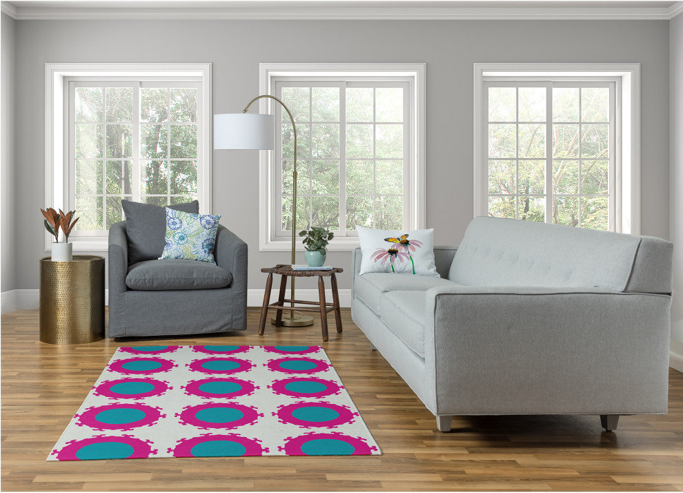 Pan Bubbles Spring Chenille Rug, Explorer Blue, 4'x6'