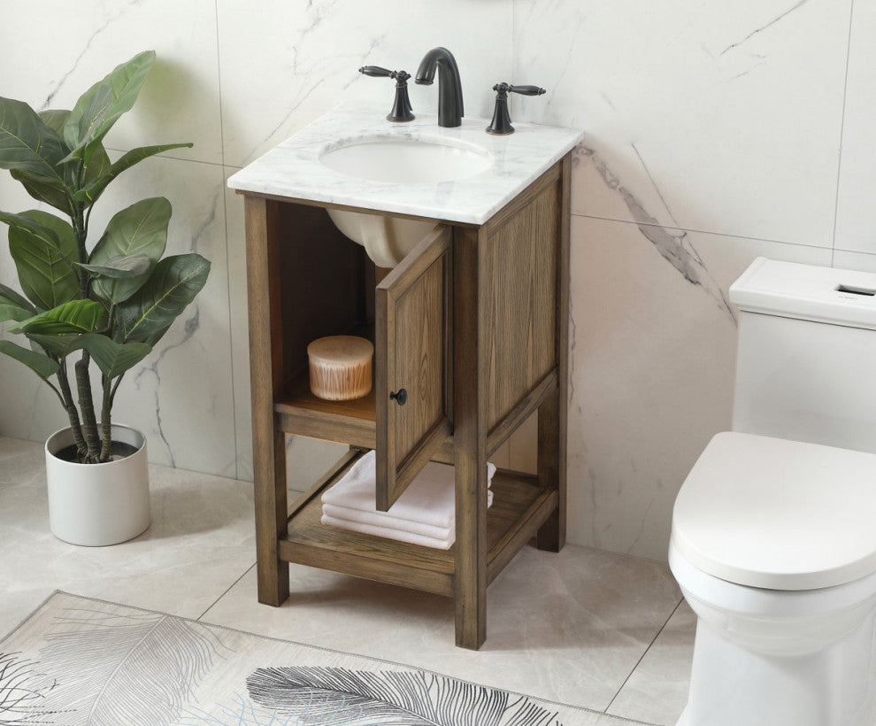 Matilda 19" Transitional Driftwood-Light Bathroom Vanity
