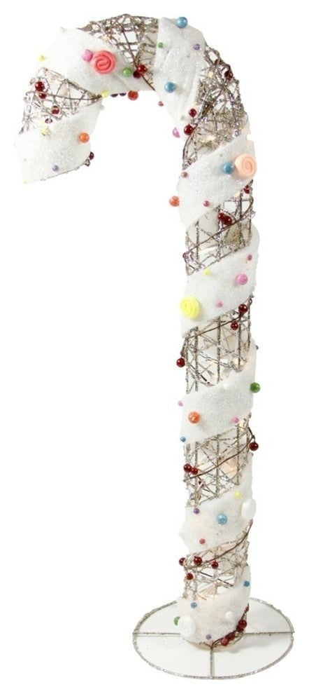 32" Champagne Rattan Candy Cane Christmas Decoration