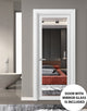 Slab Barn Door 28 x 80, Lucia 1299 White & Mirror, Sliding