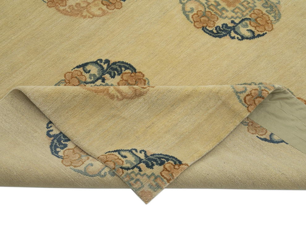 Rug N Carpet - Handmade Oriental 9' 11" x 13' 11" Decorative Oushak Area Rug