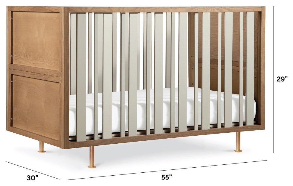 Nursery Works Novella Crib, Stained Ash/Ivory