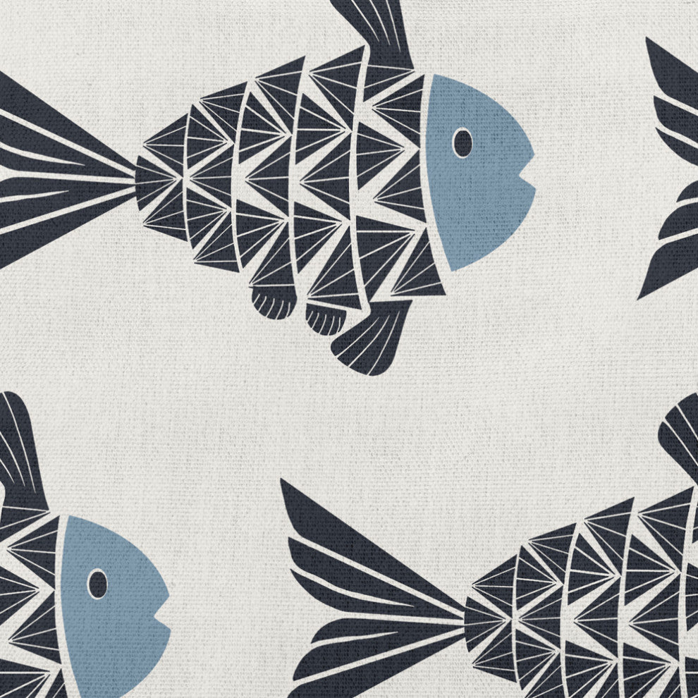 14x20" Fish Tales Nautical Decorative Indoor Pillow, Dusty Smoke