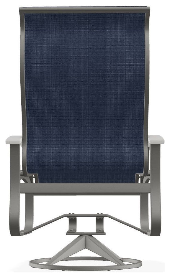 Belle Isle Sling Outdoor Swivel Rocker, Mavi/Snow