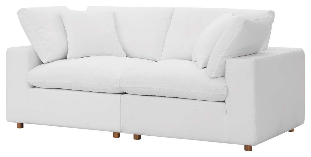 Modular Deep Sofa, White, Fabric, Modern, Lounge Cafe Hotel Lobby Hospitality