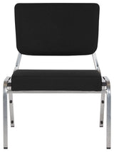 Black Antimicrobial Fabric Bariatric Chair With Panel Back and Silver Vein Frame