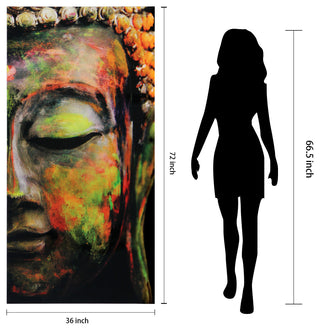 Buddha Wall Art Frameless Free Floating Tempered Art Glass