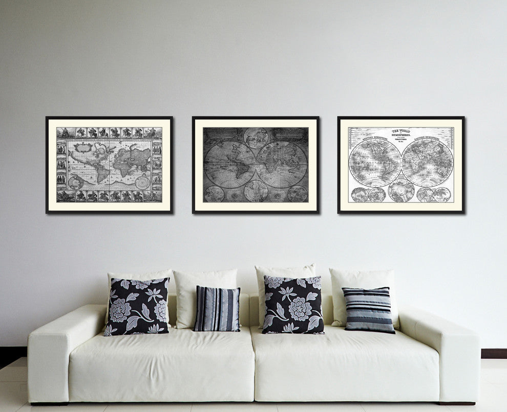 Johann Baptist Homann Vintage B&W Map Canvas Print, 16"x21"