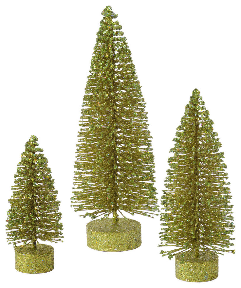 Vickerman L137414 5"/7"/9" Olive Glitter Oval Artificial Christmas Tree, Unlit