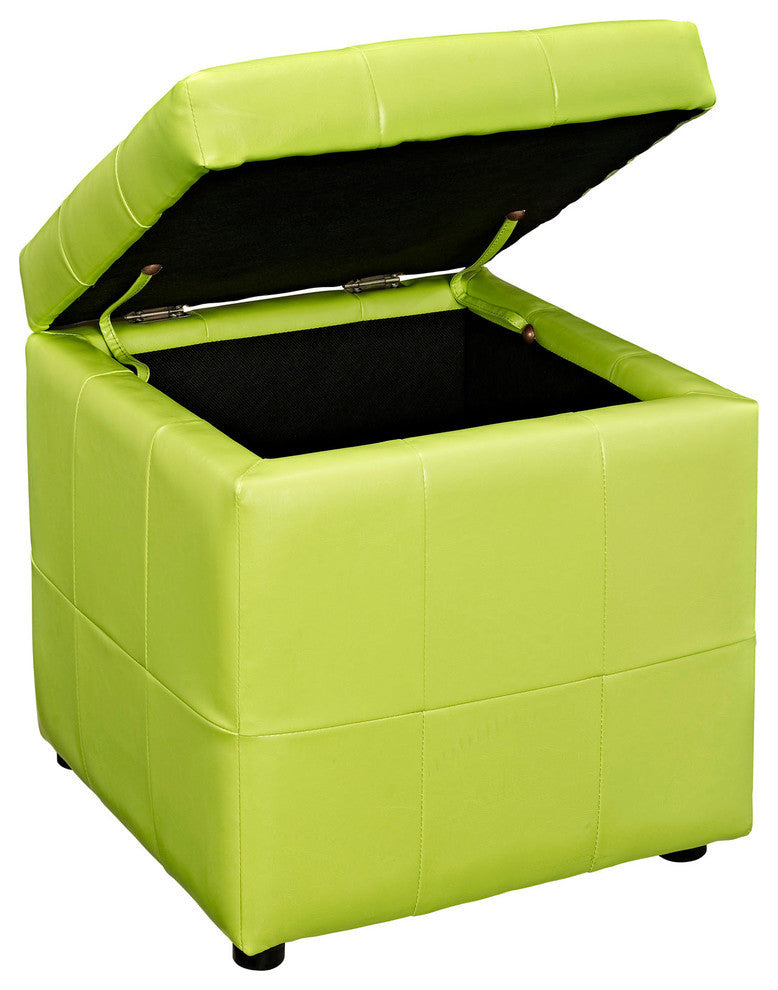 Modern Contemporary Living Room Storage Ottoman Light Green