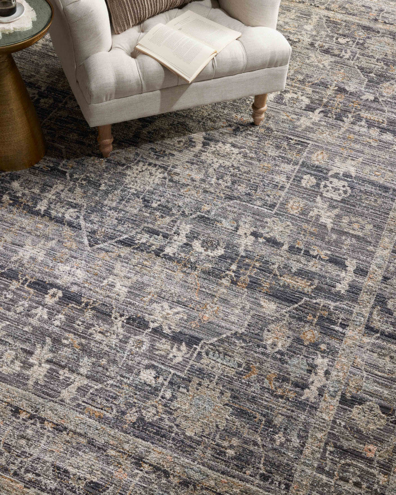 Jean Stoffer x Loloi Katherine Area Rug, Midnight  / Tobacco, 2'-7" X 10'-0"
