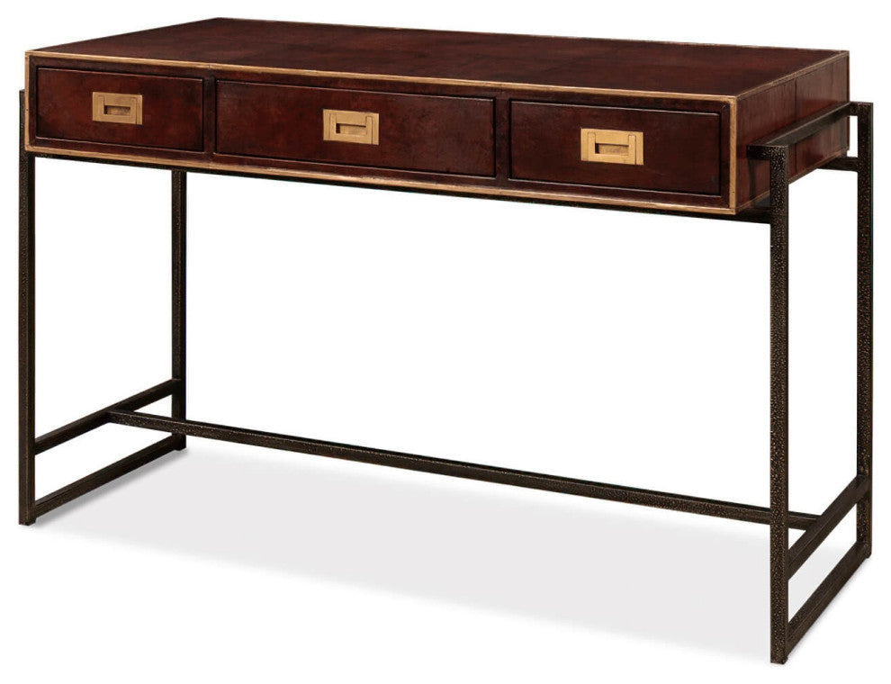 Modern Industrial Leather Desk