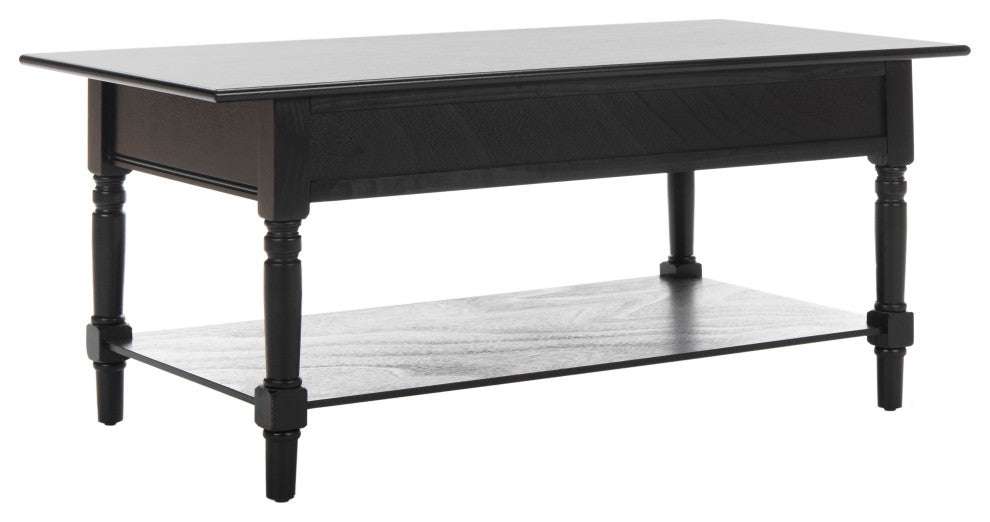 Safavieh Boris 2-Drawer Coffee Table, Distressed Black