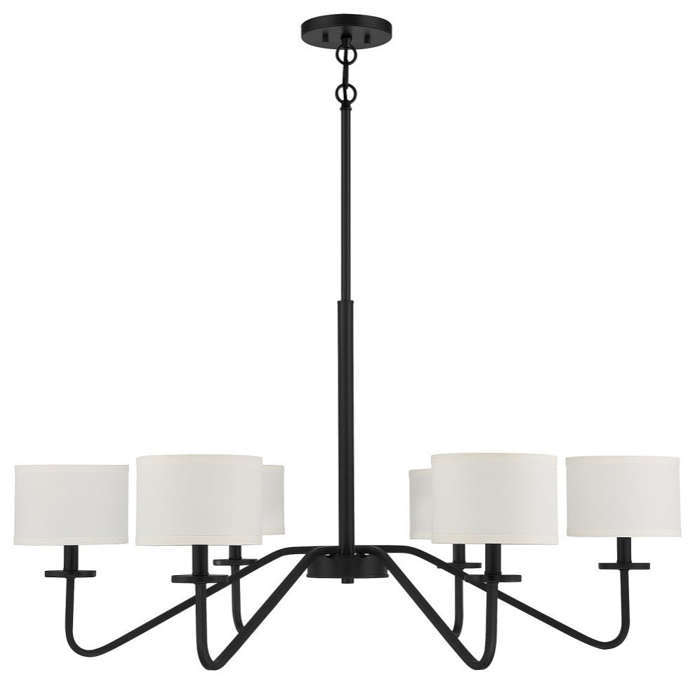 6-Light Chandelier, Matte Black