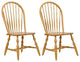 Sunset Trading Oak Selections 18" Wood Windsor Dining Chair in Oak (Set of 2)