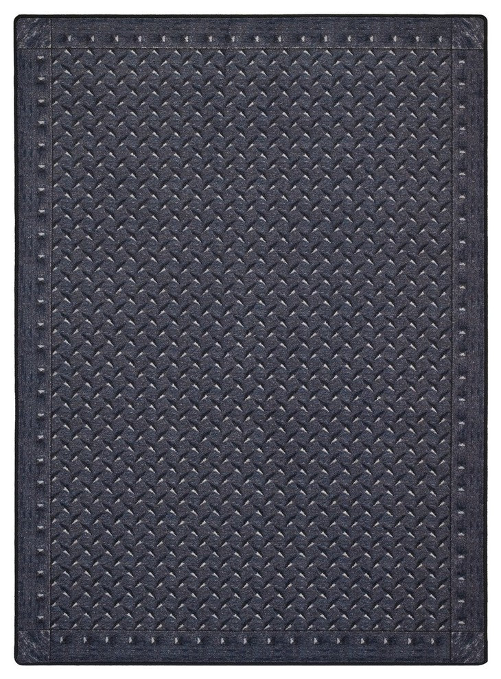 Kaleidoscope Rug, Diamond Plate, 3'10"x5'4", Steel Blue