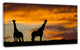 African Wildlife Silhouette, African Canvas Art Print, 32"x16"