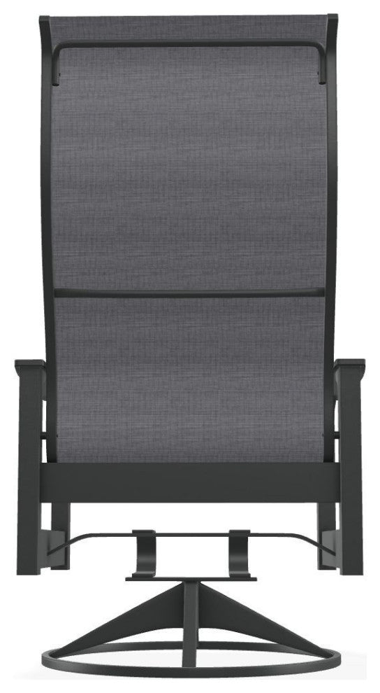 Leeward Sling Outdoor Swivel Rocker, Augustine Pewter/Graphite