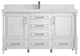 Aberdeen 60 Single Bathroom Vanity in White 2" Calacatta Nuvo