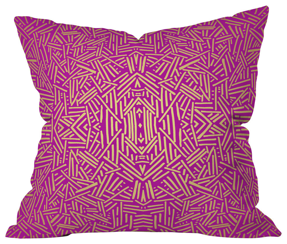 Jacqueline Maldonado Radiate Raspberry Gold Throw Pillow