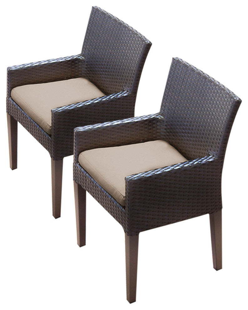 2 Barbados Dining Chairs With Arms Wheat