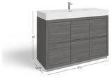 Boutique Bath Vanity, Vulcan Ash Gray, 48", Single Sink, Freestanding