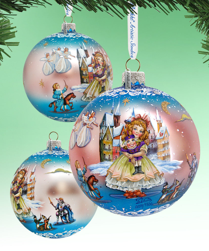 Hand Painted Scenic Glass Ornament Nutcracker Fairytale Ball, Limited Edition