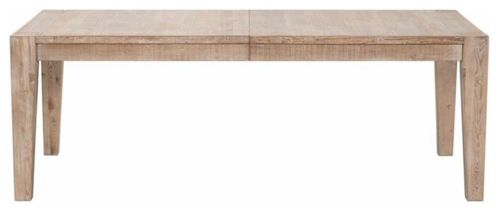 Maklaine Extendable Dining Table in Smoke Gray and Brushed Gold