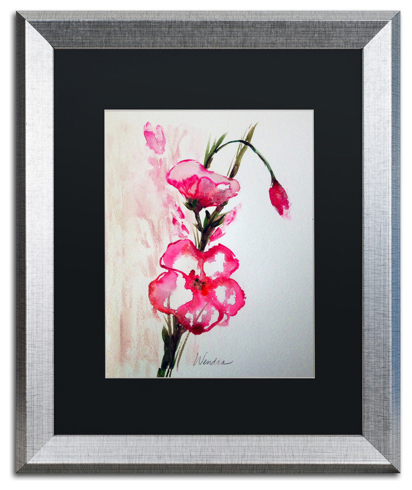 Wendra 'New Bloom' Matted Framed Art, Silver Frame, Black Mat, 16x20