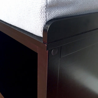 Solid Wood Entry Bench with 1 Bin and 2 Shoe Dividers, Espresso