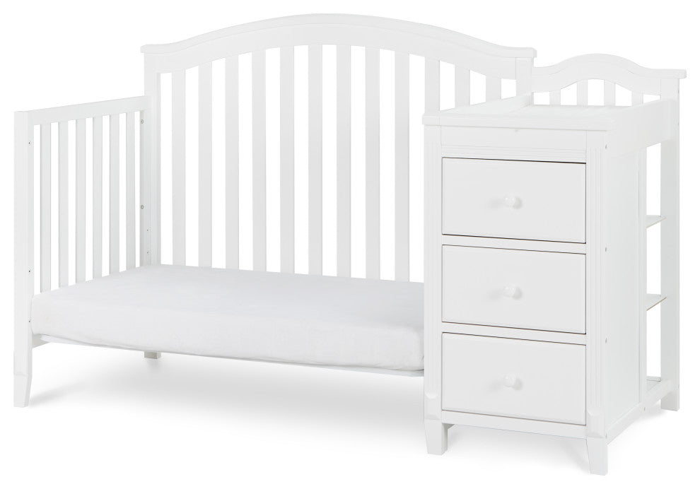 Kali 4-in-1 Convertible Crib, White, With Changer (3 Drawers)