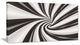 "Fractal Tunnel, Black and White" Abstract Art Canvas Print, 32"x16"