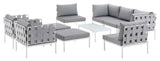 Harmony 10-Piece Outdoor Patio Aluminum Sectional Sofa Set