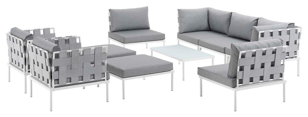 Harmony 10-Piece Outdoor Patio Aluminum Sectional Sofa Set