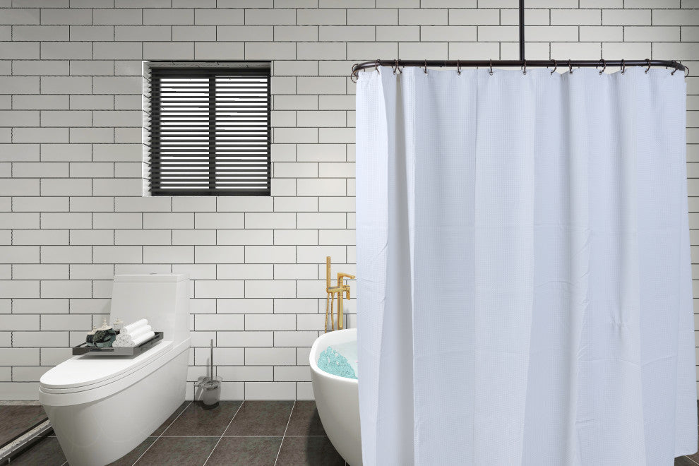 Utopia Alley Aluminum Shower Curtain Rods 60" Large Size by 25", Oil Rubbed Bronze