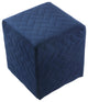 Mason Velvet Brick Quilted Cube Ottoman, Navy